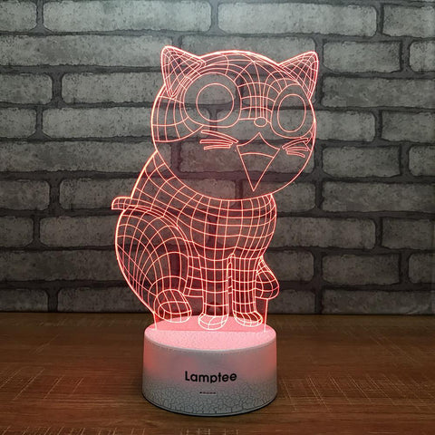 Image of Crack Lighting Base Anime Chi's Sweet Home Cat 3D Illusion Lamp Night Light 3DL1404
