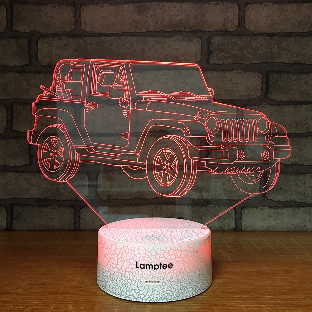 Crack Lighting Base Traffic Stereo SUV Car 3D Illusion Lamp Night Light 3DL1405