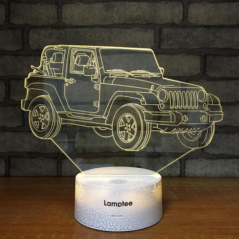 Image of Crack Lighting Base Traffic Stereo SUV Car 3D Illusion Lamp Night Light 3DL1405
