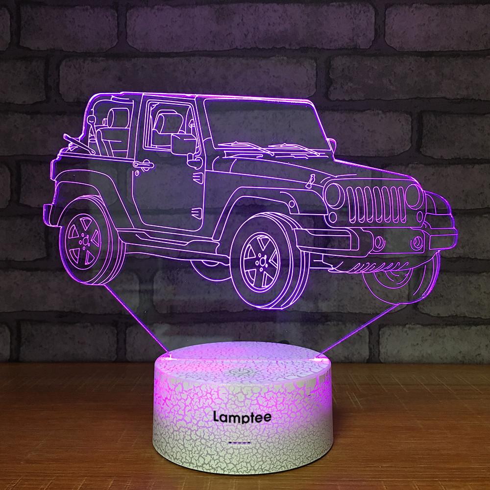 Crack Lighting Base Traffic Stereo SUV Car 3D Illusion Lamp Night Light 3DL1405