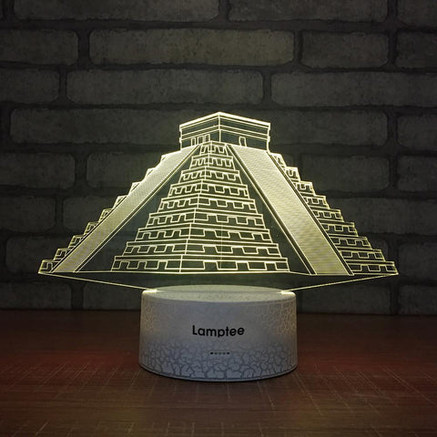 Image of Crack Lighting Base Building Maya Pyramid 3D Illusion Lamp Night Light 3DL1411