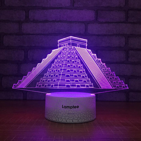 Image of Crack Lighting Base Building Maya Pyramid 3D Illusion Lamp Night Light 3DL1411