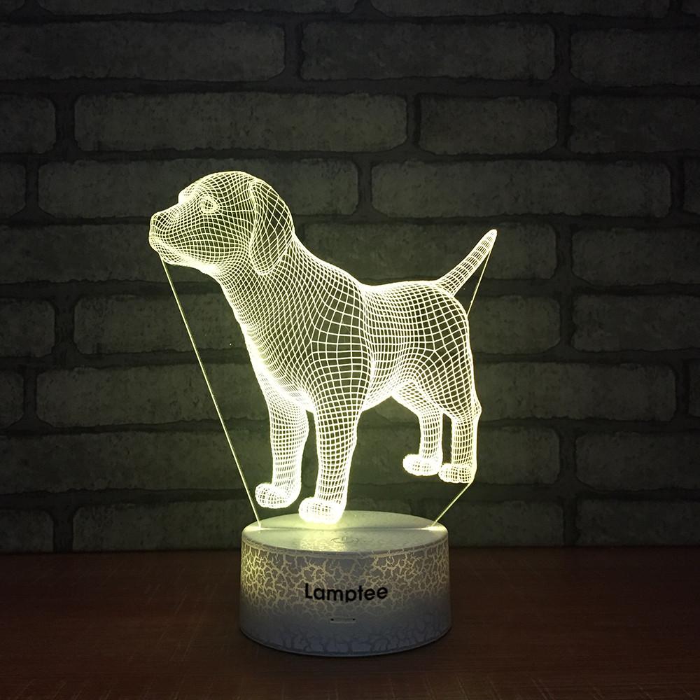 Crack Lighting Base Animal Cute Doggy 3D Illusion Lamp Night Light 3DL1412