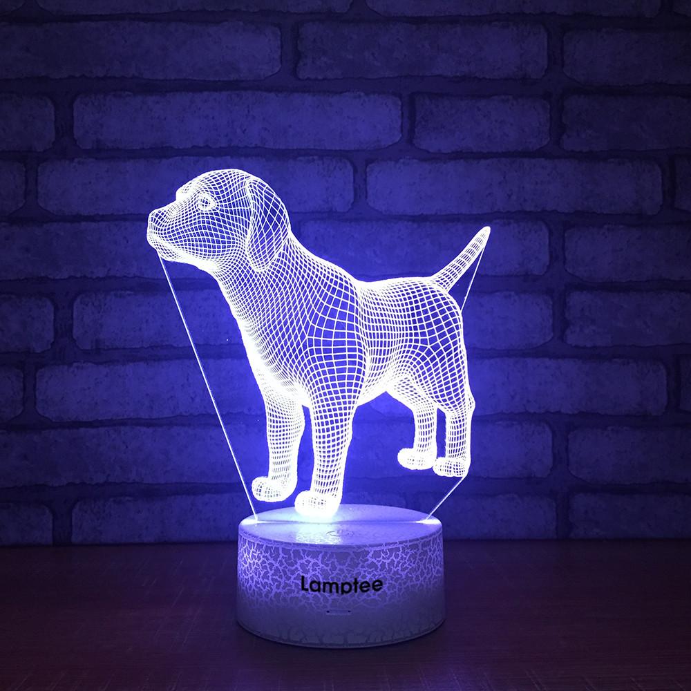 Crack Lighting Base Animal Cute Doggy 3D Illusion Lamp Night Light 3DL1412