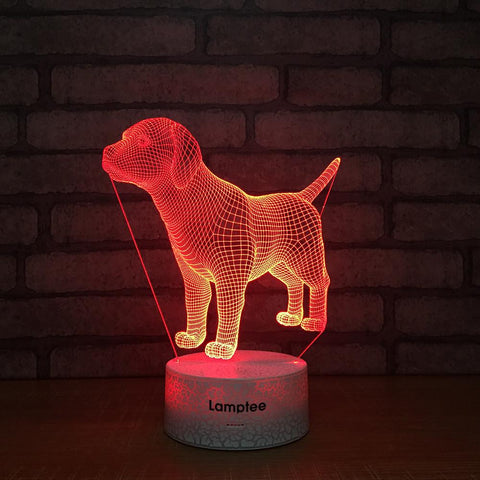 Image of Crack Lighting Base Animal Cute Doggy 3D Illusion Lamp Night Light 3DL1412