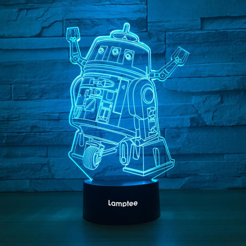 Image of Anime Star War R2-D2 3D Illusion Lamp Night Light 3DL1418