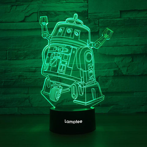Image of Anime Star War R2-D2 3D Illusion Lamp Night Light 3DL1418