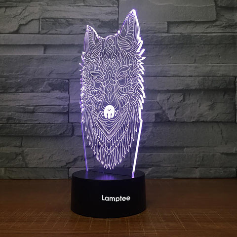 Image of Animal Alpha Wolf 3D Illusion Lamp Night Light 3DL1426