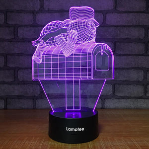 Other Cartoon Turtle on the Postbox 3D Illusion Night Light Lamp 3DL1441