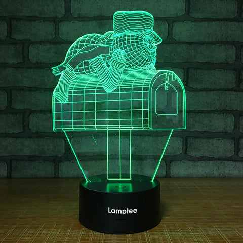 Image of Other Cartoon Turtle on the Postbox 3D Illusion Night Light Lamp 3DL1441