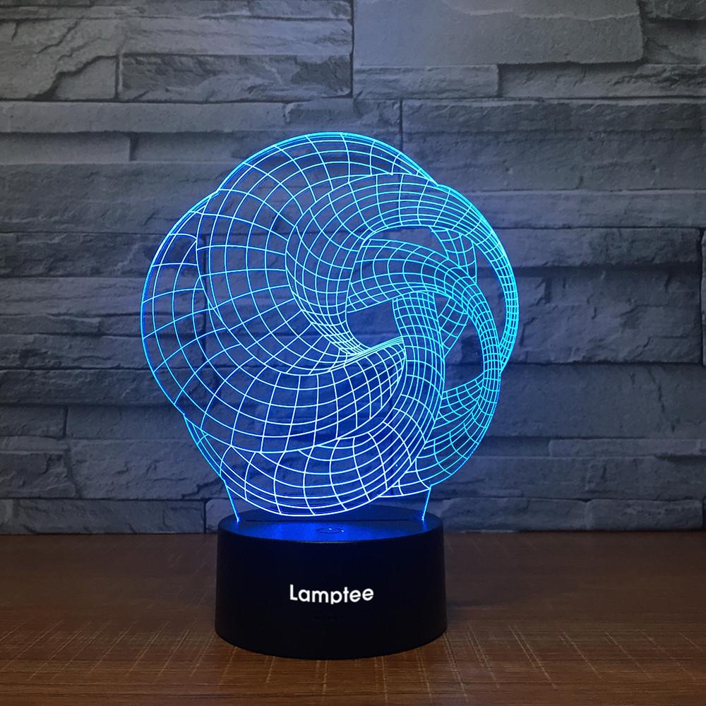 Abstract Stereo 3D Illusion Lamp Night Light 3DL1443
