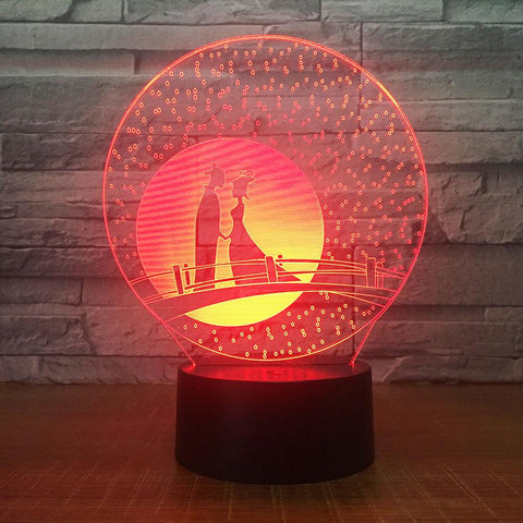 Image of Festival Chinese Valentine's Day Lover 3D Illusion Lamp Night Light 3DL1445