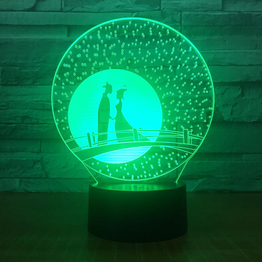 Festival Chinese Valentine's Day Lover 3D Illusion Lamp Night Light 3DL1445