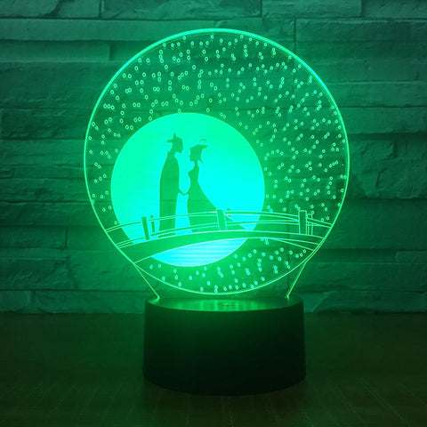Image of Festival Chinese Valentine's Day Lover 3D Illusion Lamp Night Light 3DL1445