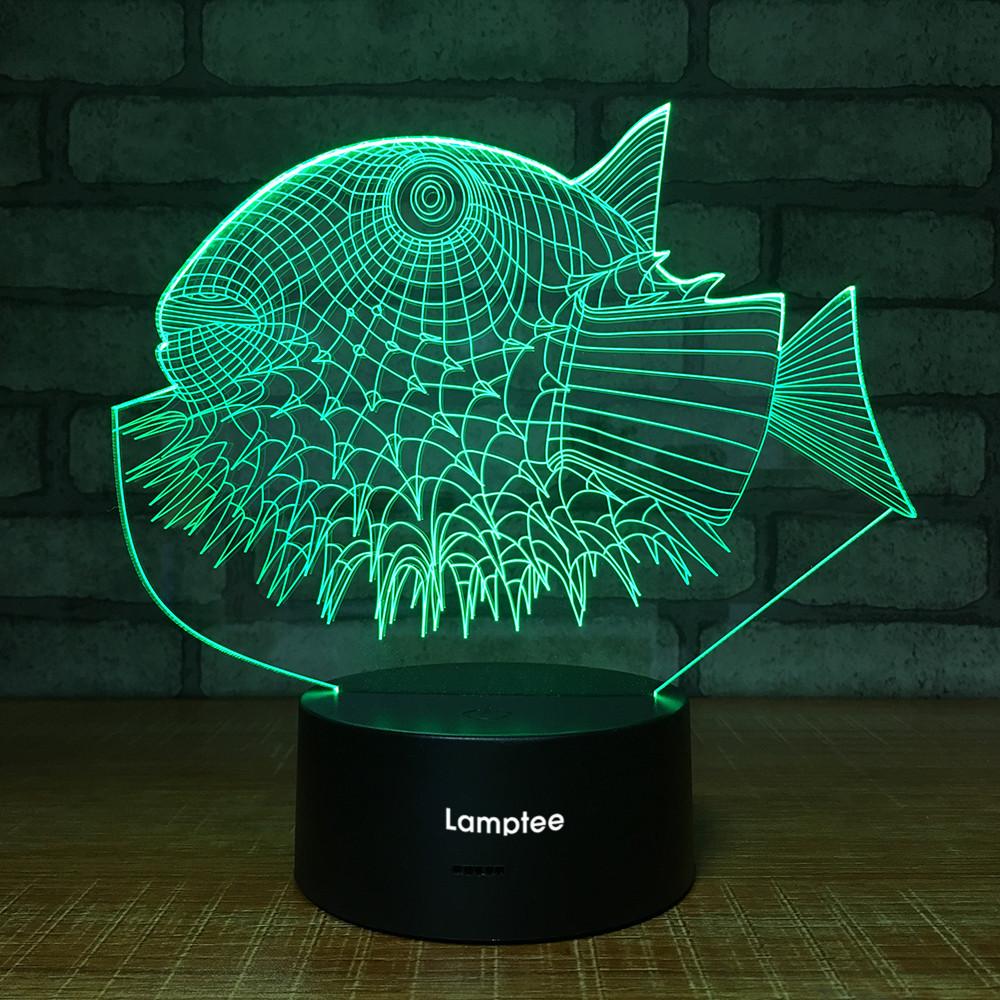 Animal Puffer fish 3D Illusion Lamp Night Light 3DL1457