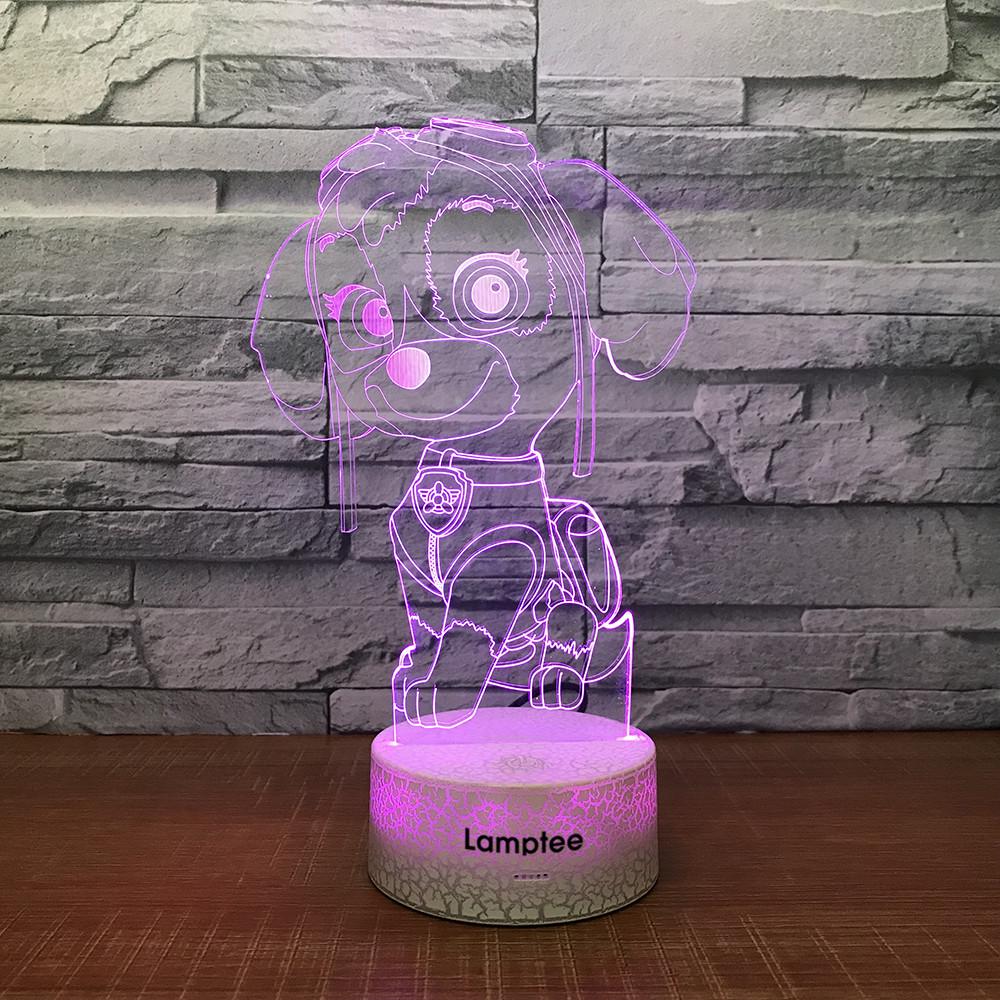 Crack Lighting Base Anime Paw Patrol Puppy 3D Illusion Lamp Night Light3D Illusion Lamp Night Light 3DL1458