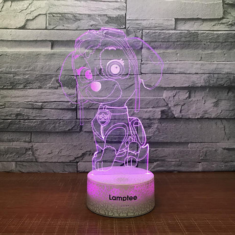 Image of Crack Lighting Base Anime Paw Patrol Puppy 3D Illusion Lamp Night Light3D Illusion Lamp Night Light 3DL1458