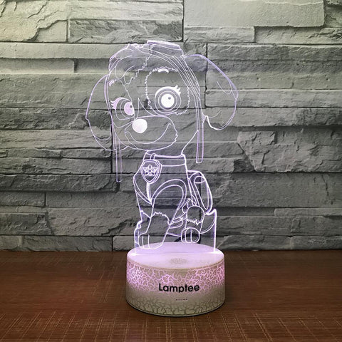 Crack Lighting Base Anime Paw Patrol Puppy 3D Illusion Lamp Night Light3D Illusion Lamp Night Light 3DL1458