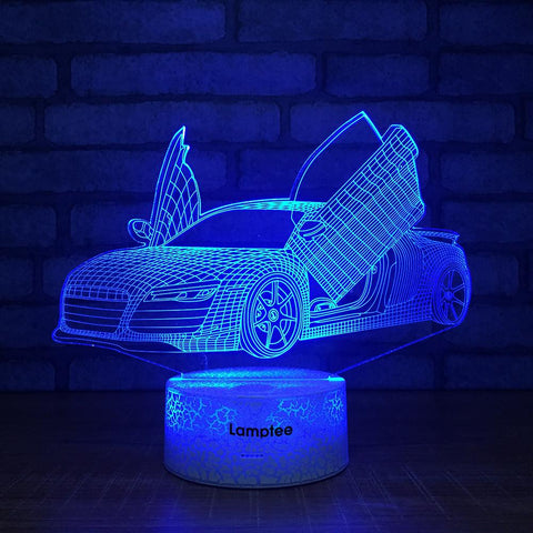 Image of Crack Lighting Base Traffic Car Vivid 3D Illusion Lamp Night Light 3DL1467