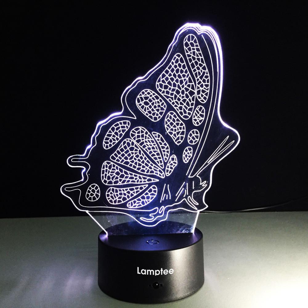 Animal Butterfly 3D Illusion Lamp Night Light 3DL148