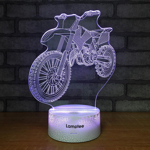 Image of Crack Lighting Base Traffic Mountain Motorbike 3D Illusion Lamp Night Light 3DL1480