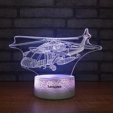 Image of Crack Lighting Base Traffic Helicopter 3D Illusion Lamp Night Light 3DL1481