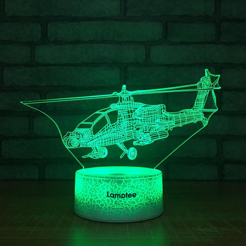 Image of Crack Lighting Base Traffic Helicopter 3D Illusion Lamp Night Light 3DL1482