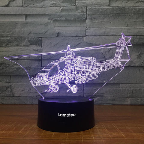 Image of Traffic Helicopter 3D Illusion Lamp Night Light 3DL1482