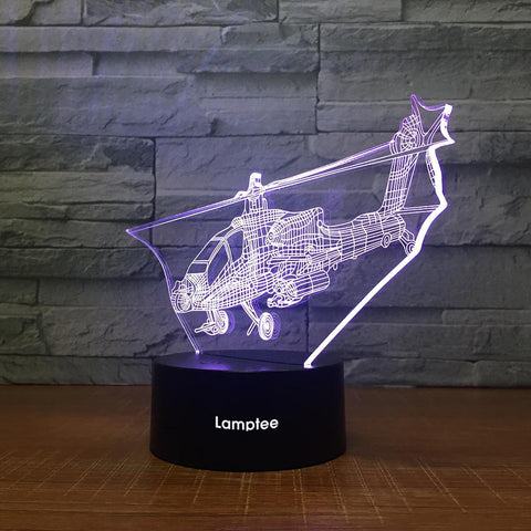 Image of Traffic Helicopter 3D Illusion Lamp Night Light 3DL1482