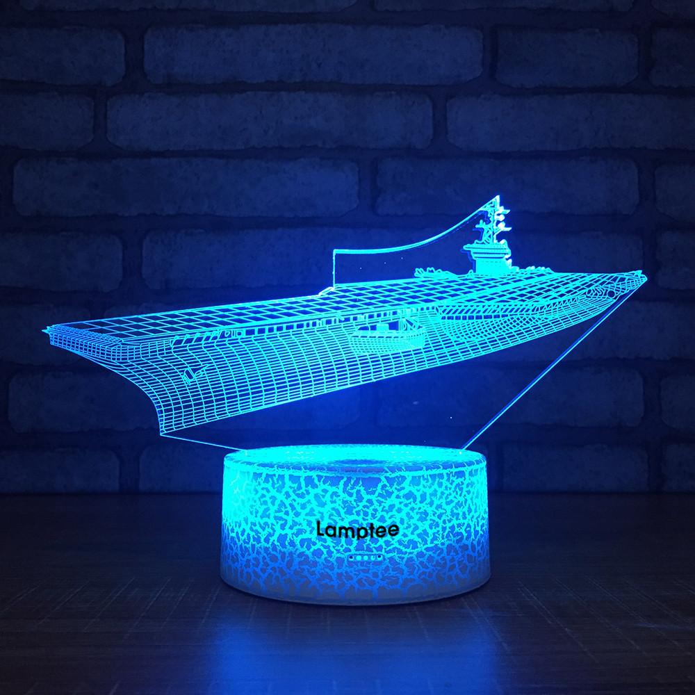 Crack Lighting Base Traffic Yacht Stereo 3D Illusion Lamp Night Light 3DL1484