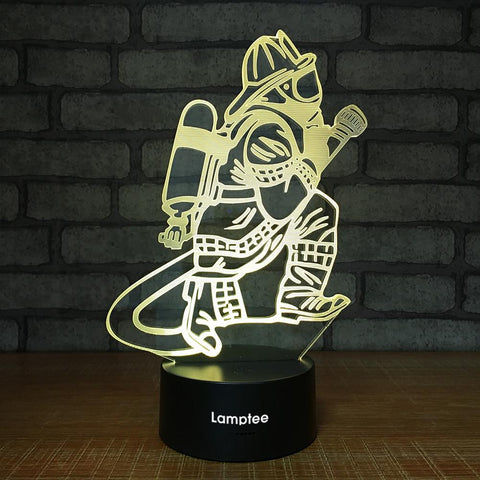 Image of Other Fireman 3D Illusion Lamp Night Light 3DL1499