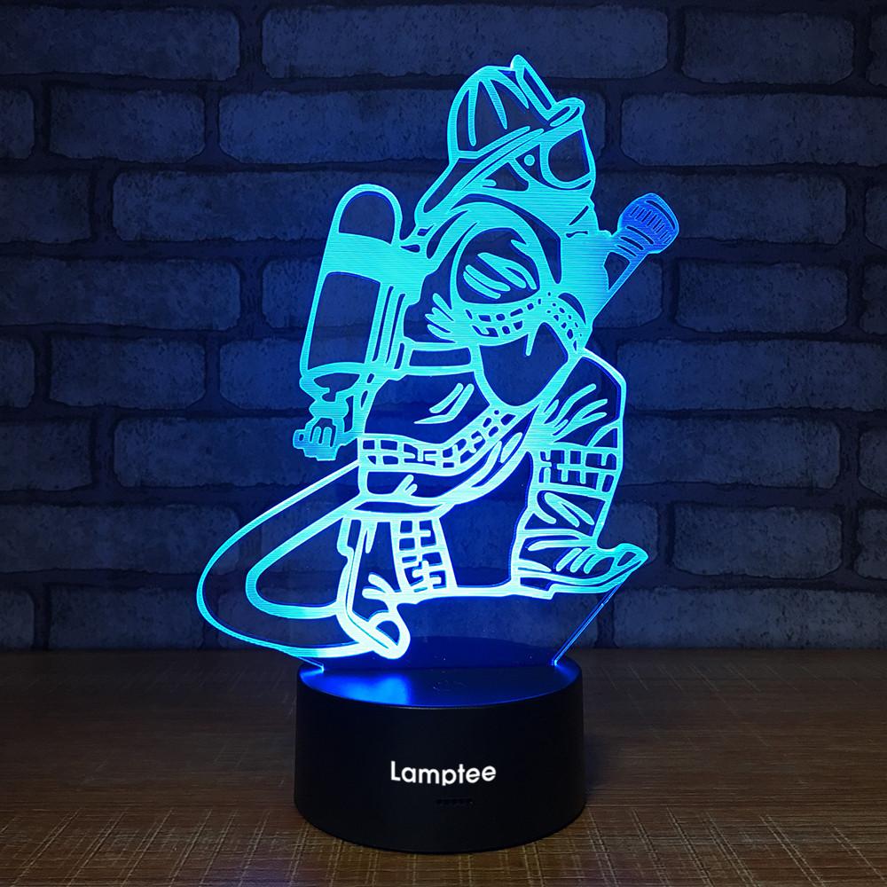 Other Fireman 3D Illusion Lamp Night Light 3DL1499