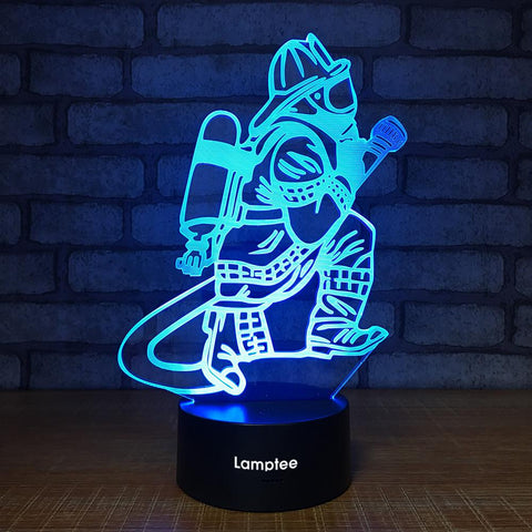 Image of Other Fireman 3D Illusion Lamp Night Light 3DL1499
