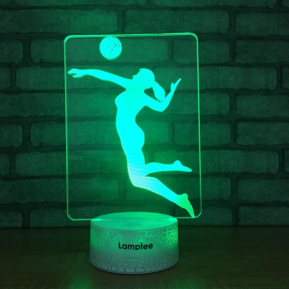 Crack Lighting Base Sport Volleyball Sports 3D Illusion Lamp Night Light 3DL1504