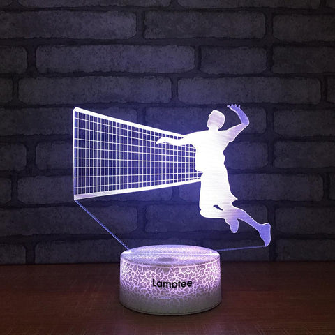 Image of Crack Lighting Base Sport Badminton Action 3D Illusion Lamp Night Light 3DL1505