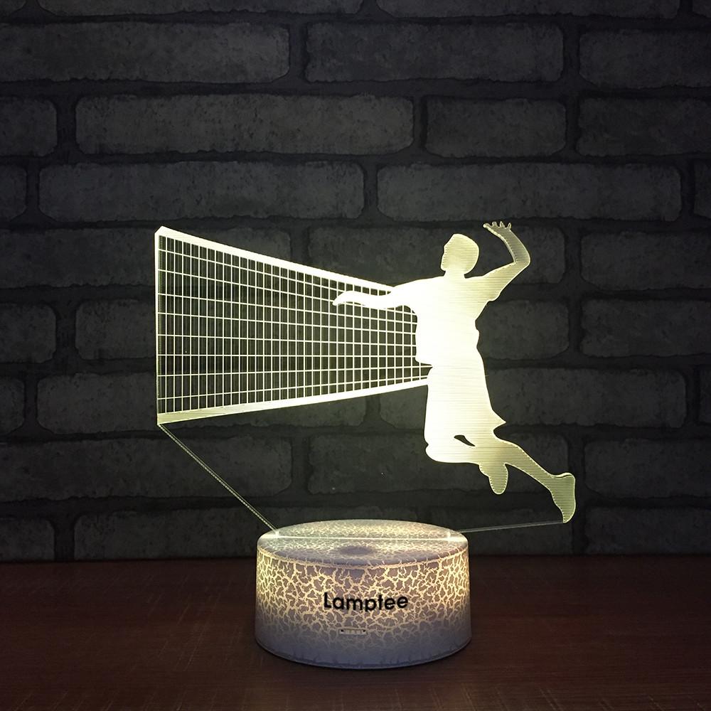 Crack Lighting Base Sport Badminton Action 3D Illusion Lamp Night Light 3DL1505