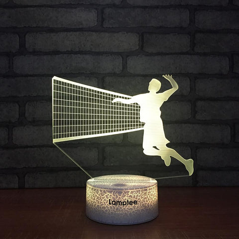Image of Crack Lighting Base Sport Badminton Action 3D Illusion Lamp Night Light 3DL1505