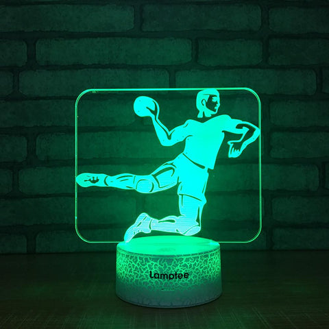 Image of Crack Lighting Base Sport Handball Game 3D Illusion Lamp Night Light 3DL1506