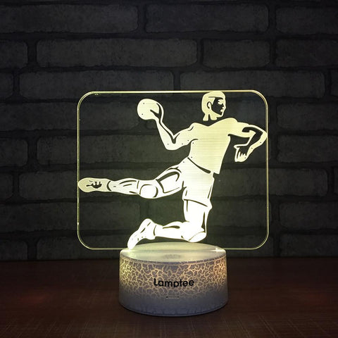 Image of Crack Lighting Base Sport Handball Game 3D Illusion Lamp Night Light 3DL1506