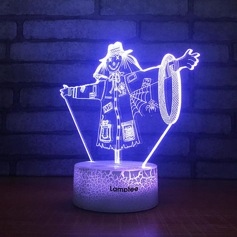 Image of Crack Lighting Base Art Scarecrow Beautiful 3D Illusion Lamp Night Light 3DL1507