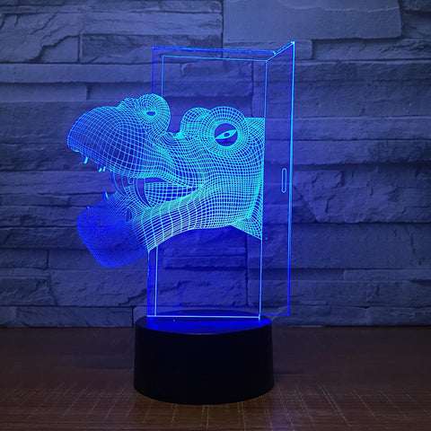 Image of Animal Dinosaur Through the Door 3D Illusion Night Light Lamp 3DL1512