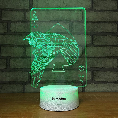 Image of Crack Lighting Base Animal Python Head 3D Illusion Lamp Night Light 3DL1514