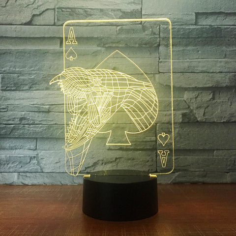 Image of Animal Python Head 3D Illusion Lamp Night Light 3DL1514