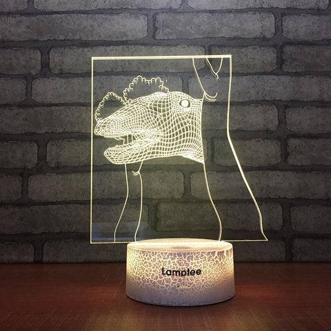 Image of Crack Lighting Base Animal Dinosaur Head 3D Illusion Night Light Lamp 3DL1516