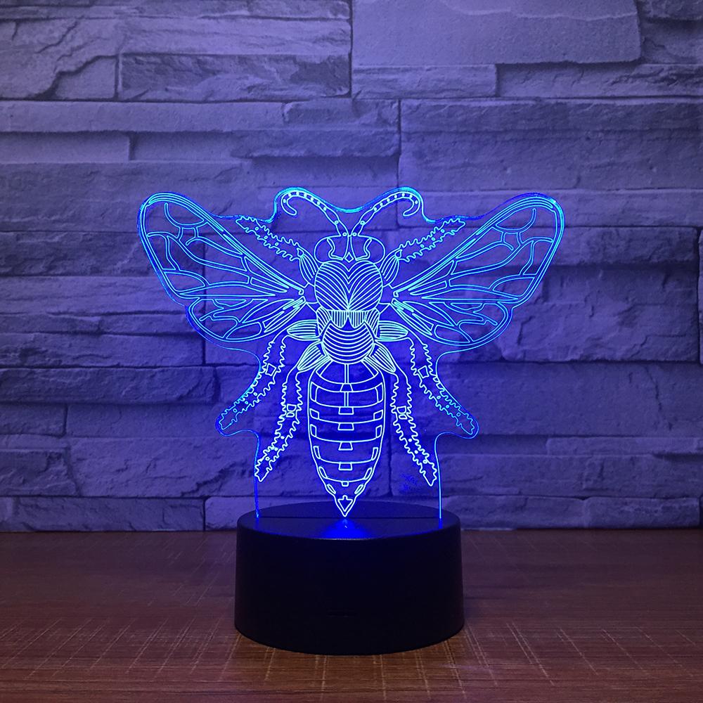 Animal Bee 3D Illusion Lamp Night Light 3DL1518