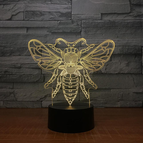 Image of Animal Bee 3D Illusion Lamp Night Light 3DL1518