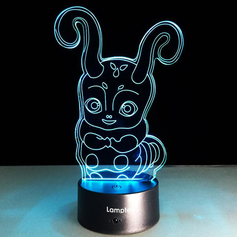 Image of Animal Cute Cartoon Caterpillar 3D Illusion Night Light Lamp 3DL152