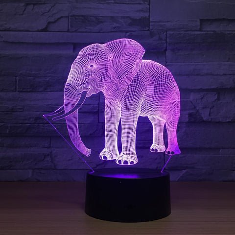 Animal Africa Elephant 3D Illusion Lamp Night Light 3DL1520