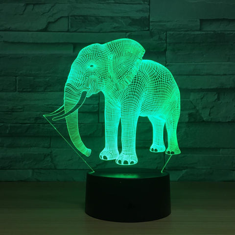 Animal Africa Elephant 3D Illusion Lamp Night Light 3DL1520