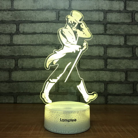 Image of Crack Lighting Base Art Johny Walkers Visual 3D Illusion Night Light Lamp 3DL1531